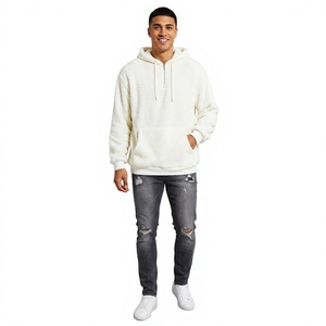 Oem Zip Sudadera en blanco Streetwear manga larga blanco hombres Sudadera con capucha grueso cuarto Zip sudadera polar pulóver media cremallera sudaderas con capucha - Product Image 1