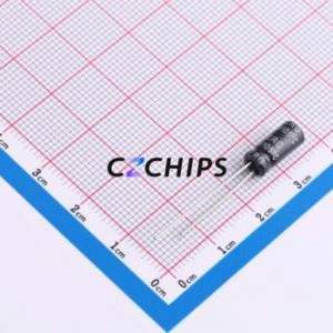 ERG35V47M5X11ตัวเก็บประจุอลูมิเนียมอิเล็กโทรไลติกผ่านรู D5xL11mm 47uF 20% 35V 260mA-100kHz - Product Image 2