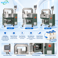 Machine de cerclage automatique en gros pour l'emballage de cartons de bouteilles de lait, électrique, de type boîte, sécurisée et résistante à l'eau