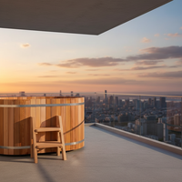 QiZhou Bañera de Inmersión Fría Comercial Moderna para Exteriores, Enfriador de Lujo para 2 Personas, Uso en Villas y Hoteles, 8 Jets, Control Balboa