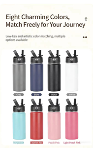 Bouteilles d'eau sportives en acier inoxydable à double paroi isolées sous vide, sans BPA, de haute qualité, personnalisées, avec revêtement poudré et poignée. - Product Image 3