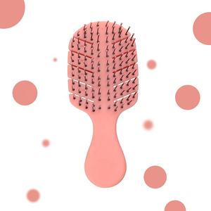 Cepillo de pelo de plástico con forma de mini hoja para niños, goma para desenredar, con pasadores de nailon - Product Image 4