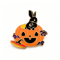 Maßgefertigte Antike Cartoon-Halloween-Brosche mit Lustigem Weichem Emaille-Kürbis, Laterne und Geist als Horror-Abzeichen und Souvenir