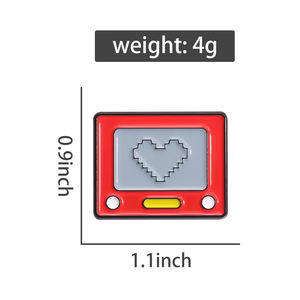 Cartoon Stijl Liefde Schilderen Bord Badge Creatieve Rode Game Console Ontwerp Reversspeld Sieraden Cadeau Voor Vrienden Groothandel - Product Image 6