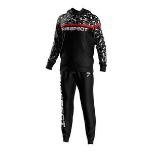 ชุดเซ็ตเสื้อฮู้ดดี้และกางเกงจ็อกเกอร์ผ้าโพลีเอสเตอร์พิมพ์ลายหนาพิเศษสำหรับผู้ชาย ชุดกีฬา ชุดออกกำลังกาย ขายส่ง - Product Image 1