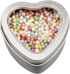 Cửa sổ nắp nhỏ hình trái tim lon thiếc hộp thiếc Phù Hiệu nhỏ USB <span class=keywords><strong>Flash</strong></span> Drives trang sức TW thương hiệu Cmyk OEM in Offset - Product Image 5