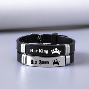 Pulsera de Silicona con Grabado de Corona, Diseño de Rey y Reina, para Parejas, con Logotipo Personalizado, Nueva Moda, Venta al Por Mayor - Product Image 5
