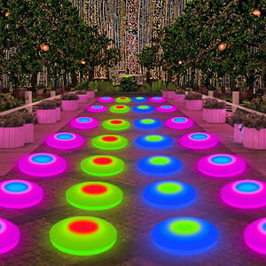 เกมพื้นเต้น LED แบบอินเทอร์แอคทีฟ ขนาด 50*50 ซม. พร้อมเซ็นเซอร์ตรวจจับเท้าแบบพิกเซลกริด สำหรับงานปาร์ตี้ในร่ม - Product Image 2