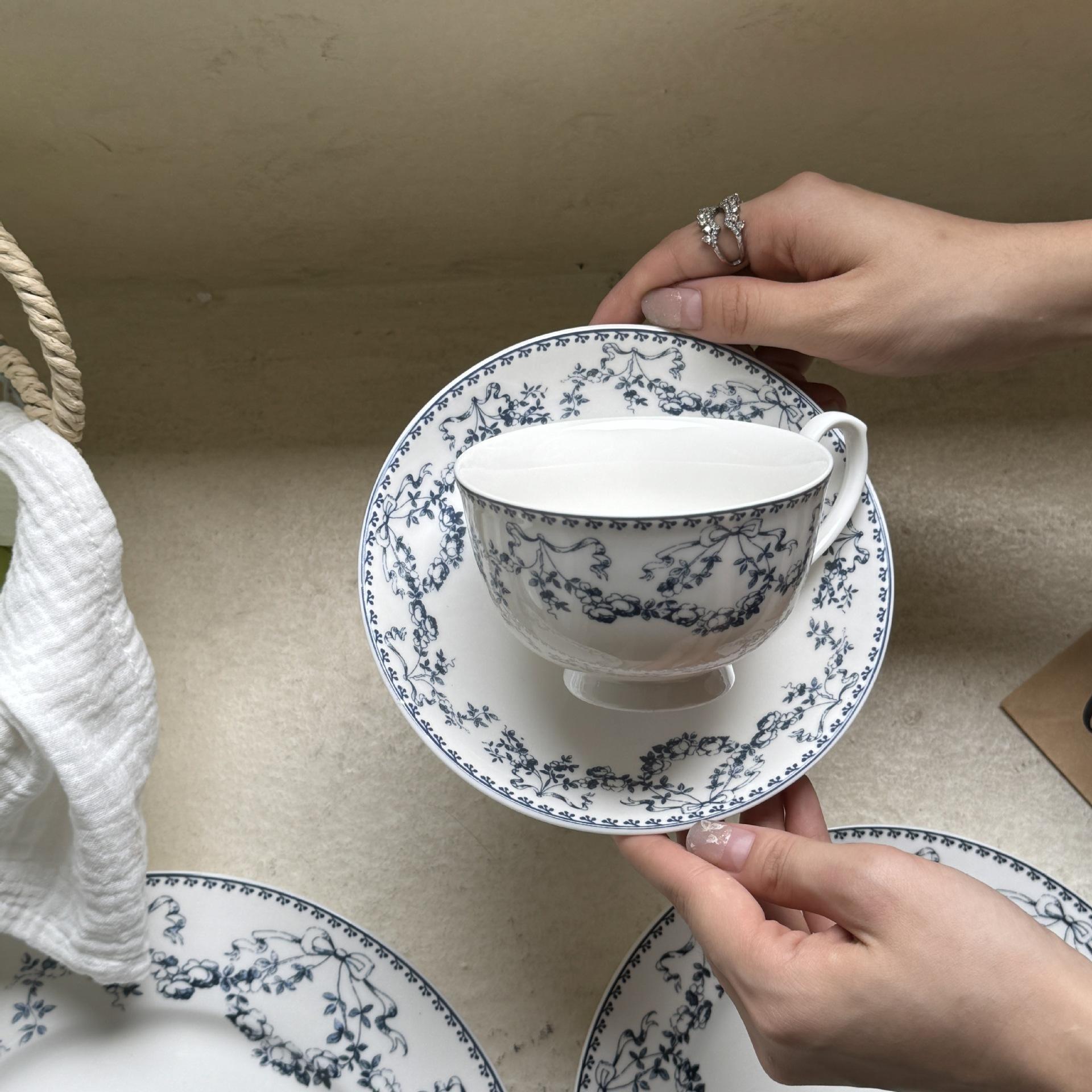 New Blue Flower cups and saucers 250ML