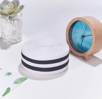 Sangles en polyester/caoutchouc tissées plates ZHIHE à haute élasticité de 2 pouces, bande élastique noire et blanche pour la couture de textiles et de vêtements