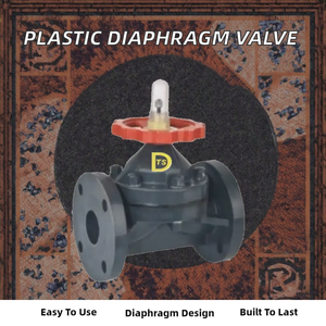 Vanne à diaphragme manuelle à bride RPP en PVDF, UPVC, CPVC pour haute température, 1 pouce - Product Image 2