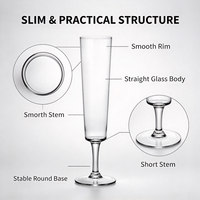 Verre à pied long transparent pour flûte à vin mousseux, idéal pour mariage, fête, événement, vaisselle de table – Vente en gros