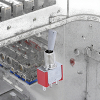 Interrupteur à bascule DPDT anti-rotation plat, montage sur panneau, à souder, en bakélite