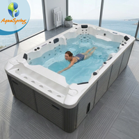 Piscine à débordement moderne en acrylique de 3,9 m avec armoire de luxe, éclairage LED et système Balboa pour villa et hôtel
