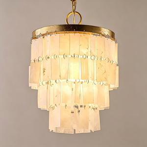 Lámpara Colgante de Concha Natural con Marco de Hierro, Lámpara Moderna de Lujo para Hotel, Villa y Decoración de Interiores - Product Image 1