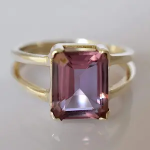 Fashion Jewelry Alexandrite 925 Solid Sterling Silver Moissanite Crystal Ring