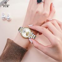 Herren Casual-Uhr Vollautomatisch Mechanisch Edelstahl Saphirglas 5BAR Wasserdicht Klassisches Open-Work-Design
