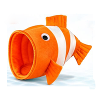 Casquette Yingii 3D à ailerons dorsaux, large ouverture frontale, confortable, en peluche, motif poisson-clown, pour fête, cosplay, accessoire photo, costume de poisson
