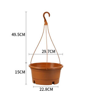 Maceta Redonda Colgante de Plástico <span class=keywords><strong>Aureum</strong></span> de 6.5, 8, 10 y 11.8 Pulgadas para Jardín, en Oferta - Product Image 3