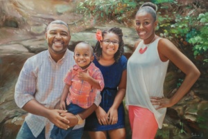 <span class=keywords><strong>Pittura</strong></span> a olio della tela di canapa dell'immagine del ritratto della famiglia del ricordo all'aperto fatto a mano su ordinazione <span class=keywords><strong>per</strong></span> la decorazione domestica di arte della parete - Product Image 5