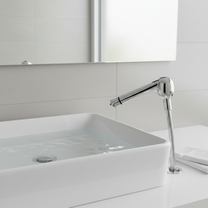 Grifo Monomando Moderno PRS03 de 40 mm con Cartucho Cerámico, Montaje en Cubierta, Ahorro de Agua, Mangueras Flexibles de Acero Inoxidable Cromado - Product Image 3