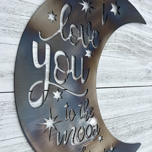 Decorazione da parete a forma di luna: '<span class=keywords><strong>Ti</strong></span> amo <span class=keywords><strong>tanto</strong></span>, andrei sulla luna e tornerei' per matrimoni, compleanni, anniversari, regali e decorazioni per le feste - Product Image 2