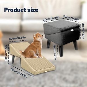 Hochwertige Großhandels-Fabrikproduktion Abnehmbare Luxuriöse Outdoor-Rechteckige Faltbare Holz-Hunderampe - Product Image 5