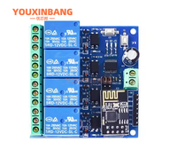 Módulo de Relé WiFi de 4 Canales 5V/12V ESP8266 para Controlador de Aplicaciones de Hogar Inteligente IOT, ESP01 Integrado
