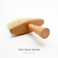 Brosse de plage en bois massif personnalisée pour le sable, personnalisation du logo disponible, brosse électrique pour clavier et table en bois
