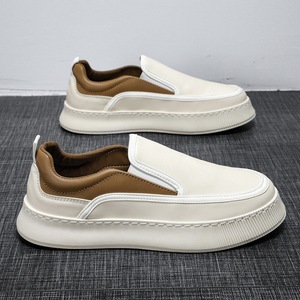 Chaussures décontractées pour hommes, style slip-on, dessus en PU, semelle en caoutchouc, bout rond, toutes saisons, chaussures de marche décontractées - Product Image 3