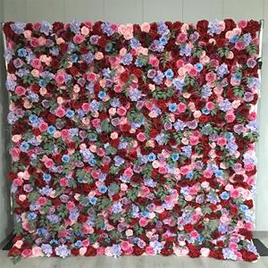 Bán Buôn 8ft X 8ft Handmade Thực Tế <span class=keywords><strong>Red</strong></span> Rose Flower Tường Bảng Điều Chỉnh Roll-up Nhân Tạo Tăng Cho Đám Cưới Ngày Valentine - Product Image 3