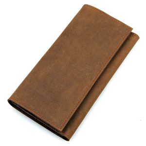 Portefeuille long vintage en cuir véritable anti-RFID, en cuir Crazy Horse, avec plusieurs emplacements pour cartes, pochette - Product Image 6