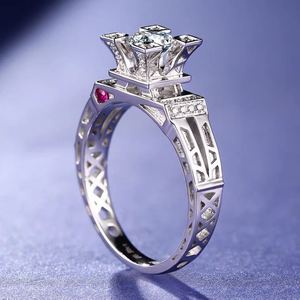 Bague de fiançailles originale pour femme en argent 925 avec moissanite Shanwei, tour Eiffel, un ou deux carats, fabrication directe d'usine Roise - Product Image 4