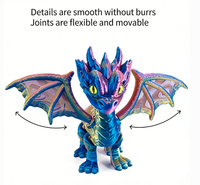 Jouet de dragon articulé imprimé en 3D, en PLA soyeux, avec ailes irisées, modèle de créature mythique, décoration de bureau, cadeau, personnalisation possible