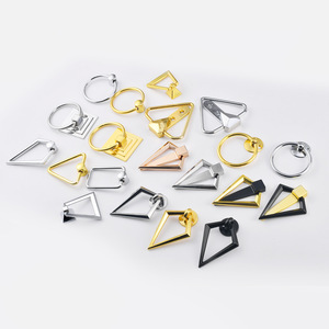 Zinc Alloy Geometric <b>Cabinet</b> Drawer Pull Handles Minimalist Design Durable Furniture Hardware Single Hole Mounting - Product Image 2