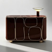 Console d'entrée en bois massif de style italien, meuble de rangement mural de luxe léger, buffet design pour salon de villa