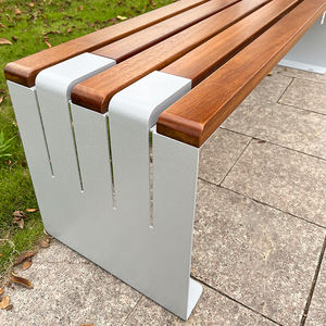 Banco personalizado de estilo comercial, taburete con marco de Metal, silla larga de madera, asientos, sillas decorativas, Banco de diseño, muebles de calle - Product Image 5