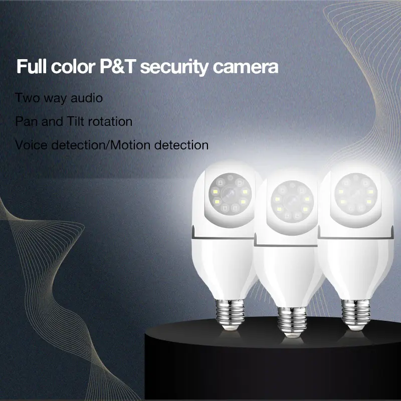 3MP ультра hd 360 градусов ptz камера умная Беспроводная Wi-Fi камера видеонаблюдения лампочка безопасности