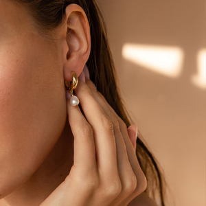 EManco-<span class=keywords><strong>Pendientes</strong></span> <span class=keywords><strong>de</strong></span> Acero Inoxidable Chapado en <span class=keywords><strong>Oro</strong></span> para Mujer, Joyería Fina, Colgante <span class=keywords><strong>de</strong></span> Perla <span class=keywords><strong>de</strong></span> Agua Dulce - Product Image 3