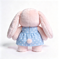 Peluche Lapin Mignon à Longues Oreilles Tendance, Esthétique Kawaii, Douce et Rembourrée avec Robe, Idéale pour la Revente