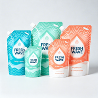 Sachet Doypack imprimé personnalisé, anti-humidité, en PE, avec bec verseur en plastique, pour détergent liquide et liquide vaisselle, usage domestique