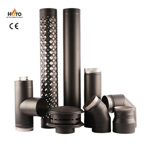 Tubo per Camino Isolato a Parete Singola in Acciaio Inossidabile Resistente alla Corrosione, Lucidato a Specchio/Rivestimento Nero, Garanzia 5+ Anni, per Caminetto - Product Image 1