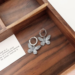 Pendientes de Aro de Plata de Ley S925 con Forma de Mariposa Yinruitai, Elegantes, Estilo Coreano, para Uso Diario - Product Image 1