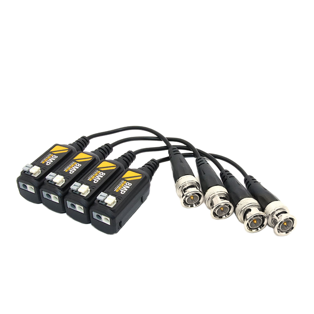4K Video Balun for CVI/TVI/AHD/CVBS Camera 500m Video Transmission Distance 8MP BNC Connector CCTV Accessories