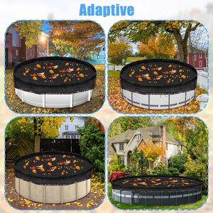 Couverture de piscine en filet à feuilles VECTUS de 30 pieds, filet de sécurité d'hiver en maille enduite de PVC, coupe-vent et imperméable pour piscines au sol, empêche les feuilles de passer - Product Image 4