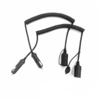 Câble de charge avec adaptateur allume-cigare mâle 12 volts pour voiture, prise en fil enroulé, vers prise jack 5,5 mm