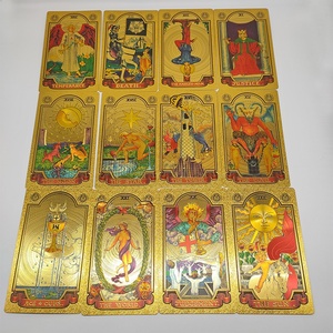 Cartes de Tarot <span class=keywords><strong>Oracle</strong></span> en Feuille d'Or 78 Cartes Vente en Gros Jeux de Société Personnalisés pour la Famille Boîte à Rabat en Plastique à Coins Arrondis - Durable - Product Image 4