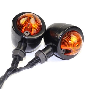 Đèn Báo Rẽ Hình Viên Đạn Xe Máy Bằng Kim Loại Màu Đen Chất Lượng Cao Đèn Báo Hiệu Cho Harley <span class=keywords><strong>Chopper</strong></span> Bobber - Product Image 3