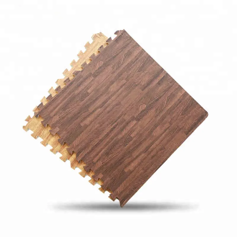 나무 곡물 매트 거품 연동 매트 각 타일 1cm 두꺼운 바닥 나무 EVA 퍼즐 매트
