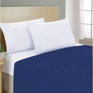 Flat <b>Sheet</b> 150x300cm 100% Cotton Blue <b>For</b> German <b>Single</b> <b>Bed</b> Size - Product Image 3